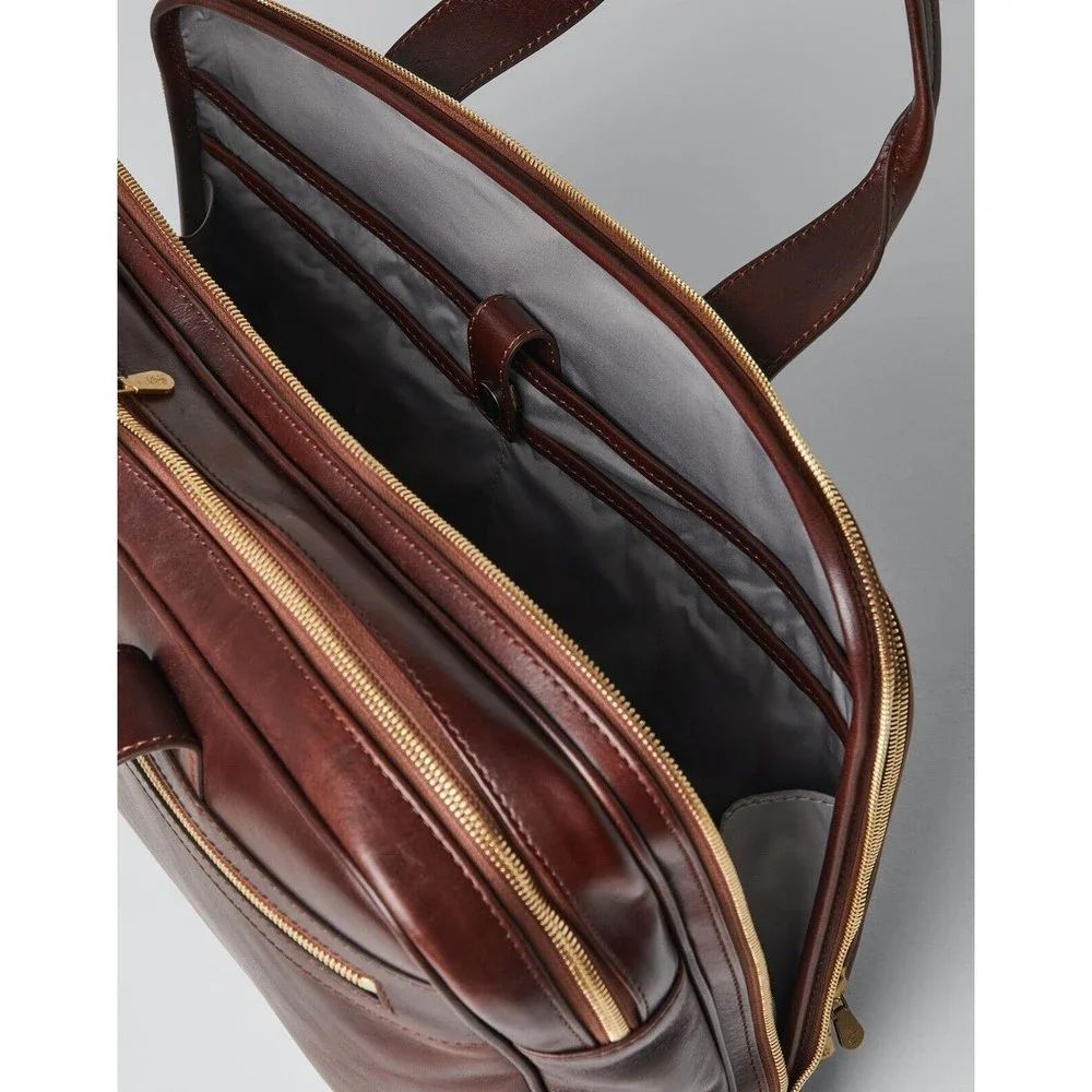 Brunello Cucinelli briefcase brown leather work bag Men's gift